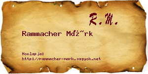Rammacher Márk névjegykártya